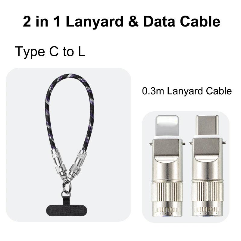 Trending New 30cm USB-C Fast Charging Braided Portable Lanyard Wrist Strap Data Cable for Mobile Phone iPhone 17 & for