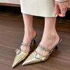 Pointed Toe High Heels Slippers Women Mules Shoes Summer Sandals Woman Flip Flops 2025 Elegant Dress Slides Party Pumps Mujer