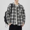 Loose Long-sleeved Plaid Shirt Jacket Men's Japanese Retro Loose Shirt