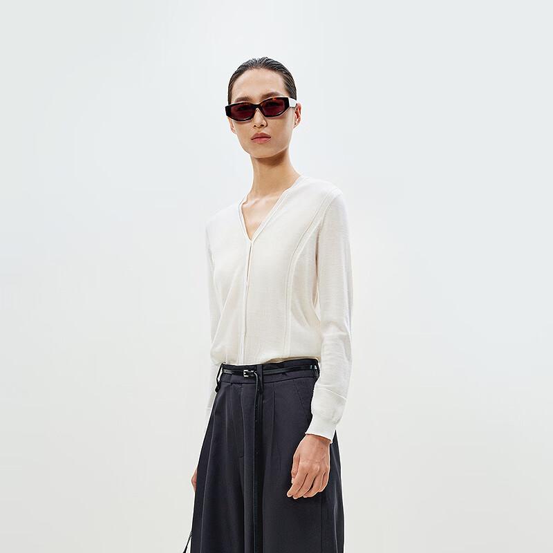 LESS 2025 Весенний кардиган из шерсти и кашемира с V-образным вырезом