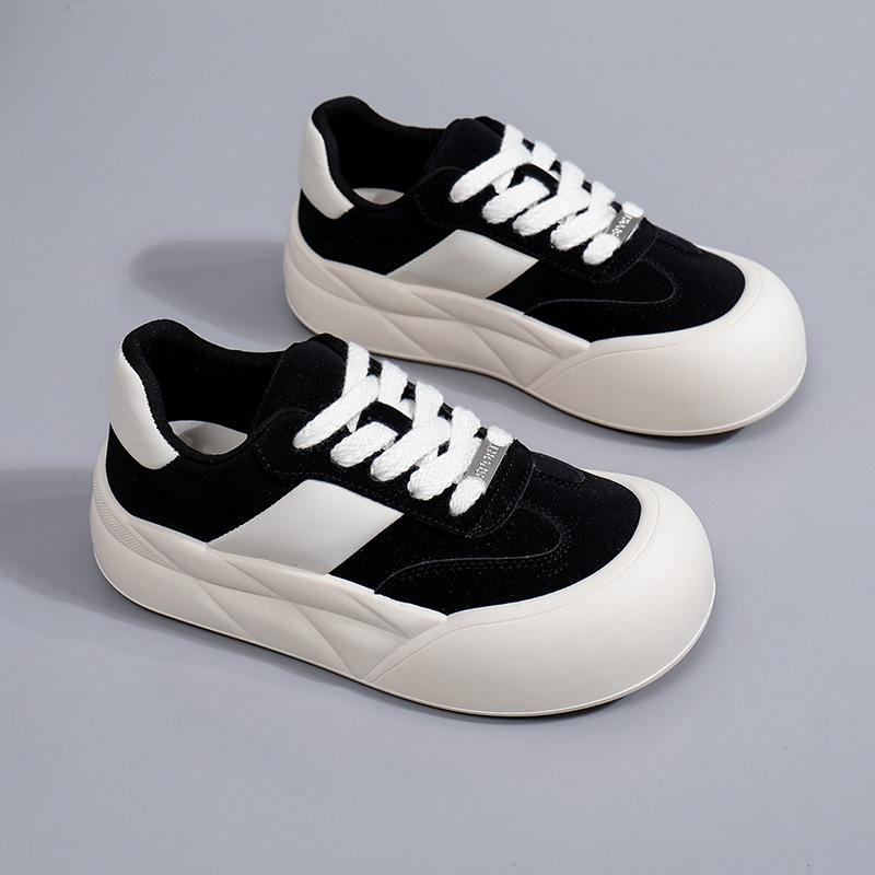 Белые туфли для женщин, новые осенние студенческие универсальные повседневные модные туфли с толстой подошвой, модные кроссовки