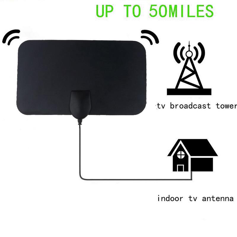 Digital TV Antenna TV Booster Hign Gain High Definition Aerial HD Flat Indoor Active Aerial For Car Antenna RV Travel Smart TV