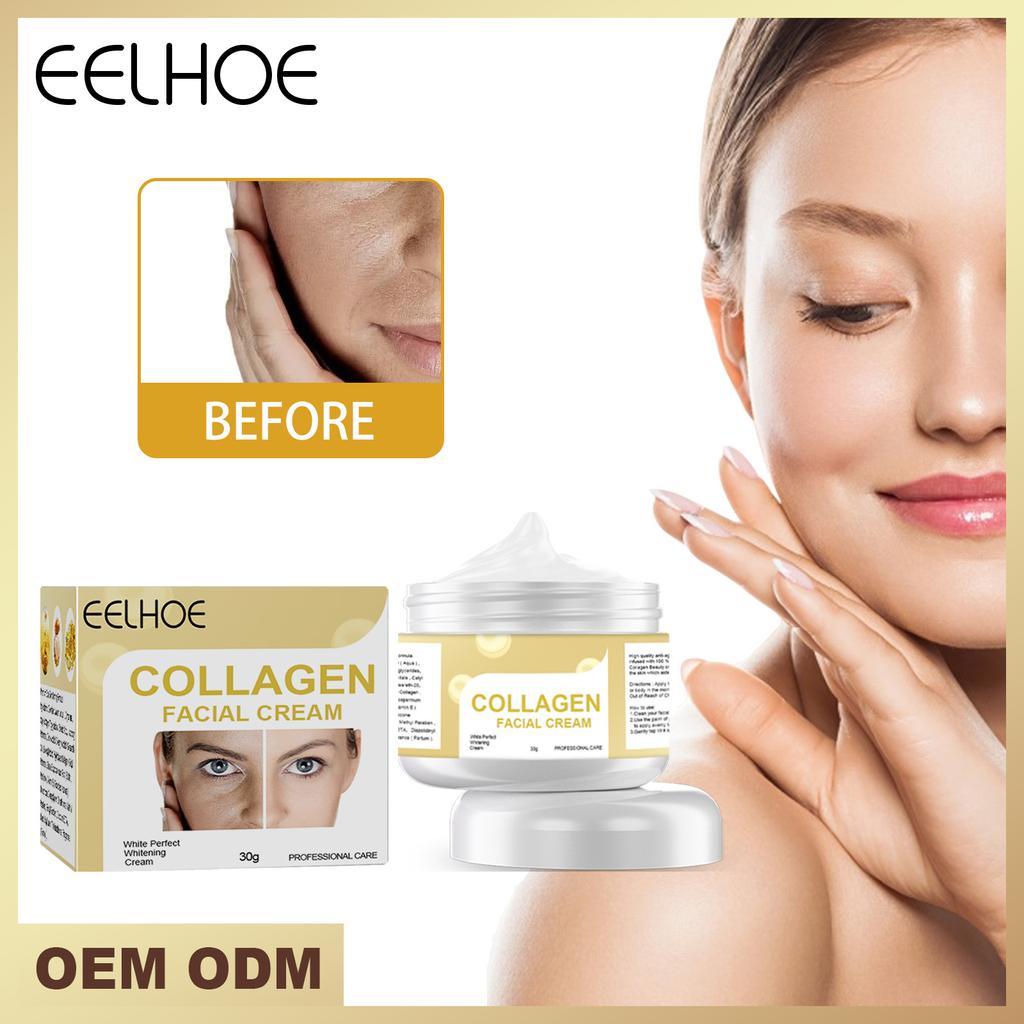 EELHOE Collagen Face Cream Anti Wrinkle Anti Aging Dark Spot Remover For Face Serum Whitening Cream Face Creams Skin Care 30g
