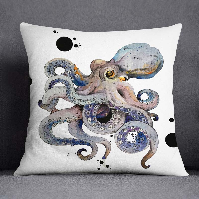 Наволочка с изображением морского животного и русалки, украшение для дома, квадратная наволочка, украшение для дома и офиса, наволочка