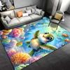 Joyful underwater turtle adventure carpet Yoga living room room decor children's crawling mat doormat area rug games mat