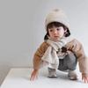 New Fashion Warm Hat Scarf Set for Kids Boy Girl Chic Cartoon Bear Knitted Hat Scarf Autumn Winter Warm Beanie Scarf Set