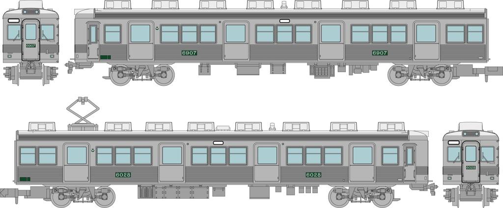 Tomytec Railway Collection Tetsuro Nankai Electric Railway 6000 Series Nostalgic Stainless Steel Unpainted 2 Car Set Diorama Supplies 335184
