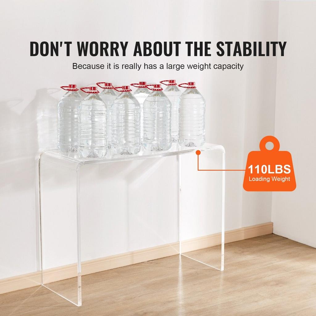 Acrylic Console Table, Clear Acrylic End Table, Transparent Acrylic Side Table 37.95x15x29.13 inch, for Foyer, Living Room, Dining Room