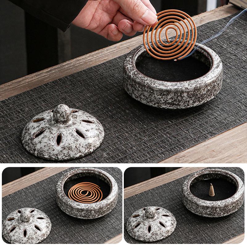 1 шт. Перегородчатая аромалампа Дзен Аромапечь Ретро Аромадиффузор Винтажная масляная горелка Элегантная