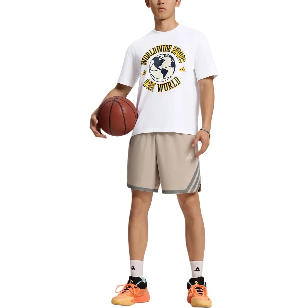 adidas Worldwide Hoops Global Свободная Вязаная Футболка с Круглым Вырезом Баскетбольная Спортивная С Коротким Рукавом Унисекс Топы KX5732
