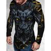 Men's Fashion Casual Long Sleeved Animal Skull Printed Long Sleeved T-shirt Pulleys&Long Sleeves Men's T Shirts