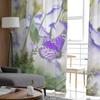 Roses And Butterfly Floral Flower Purple Tulle Sheer Curtains for Living Room Bedroom Kitchen Decoration Voile Organza Curtains
