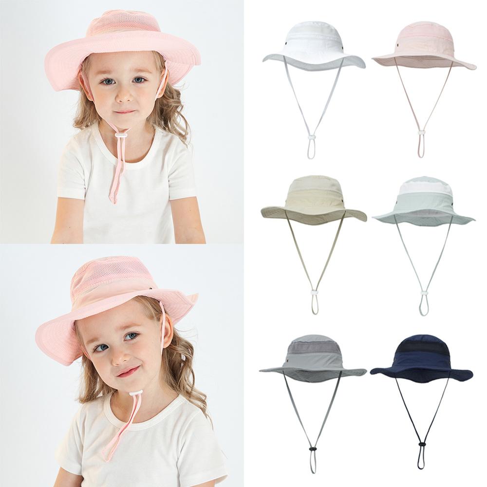 UV Protection Children's Mesh Bucket Hat Adjustable Beach Playing Hat for Boys & Girls