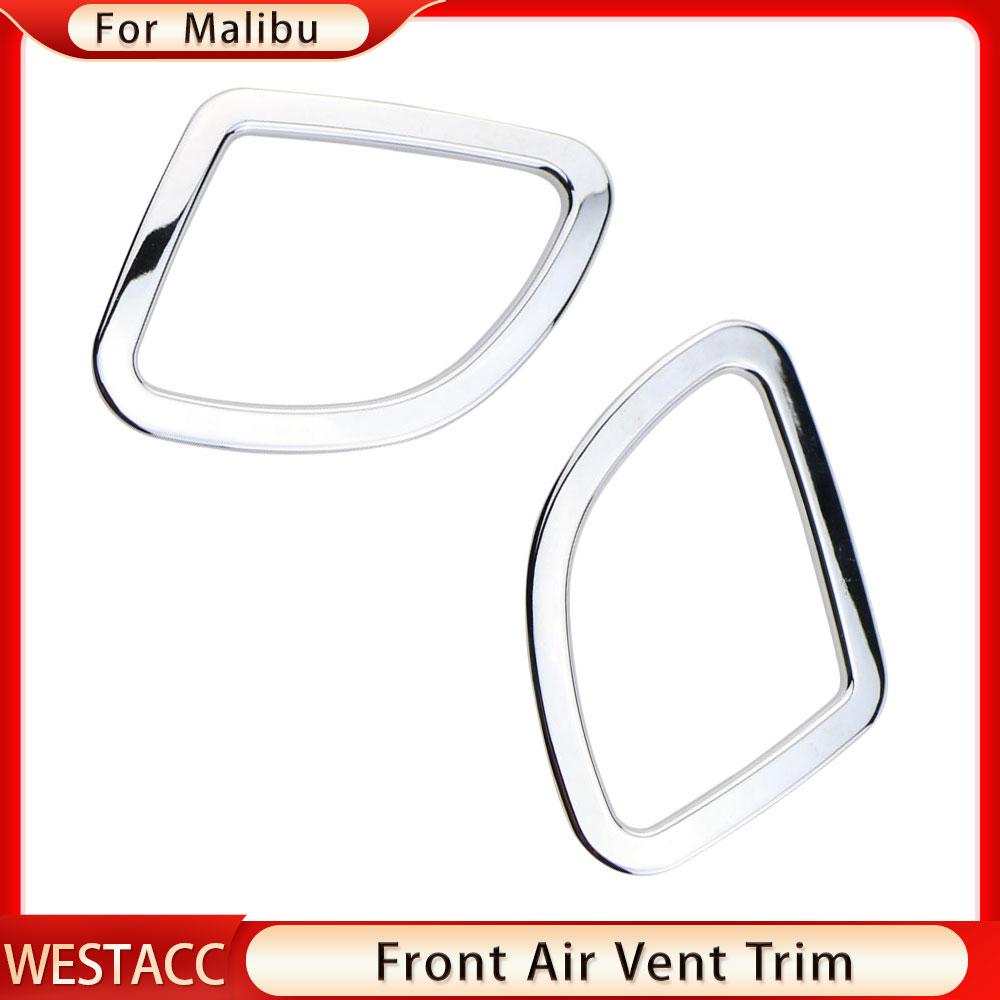 2 шт./компл. ABS хромированная передняя наклейка для автомобиля с кондиционером, вентиляционная розетка переменного тока для Chevrolet Chevy Malibu 2012 2013 2014 2015
