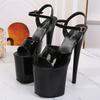 Patent Leather 20cm Platform Sandals Stiletto High Heels Sexy Sandals Women Pole Dancing Shoes Nightclub Sandals Plus Size 34-45