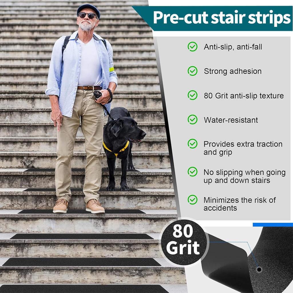 Heavy Duty Anti Slip Tape for Stairs Grip Tape Use On Walkways Stairs Ramps and Decks Indoor/Outdoor Anti-Slip Stickers