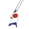 Vintage Netherlands Map Necklace Simple Flag Symbol Necklace Jewelry Stainless Steel Country Outline Pendant Necklace