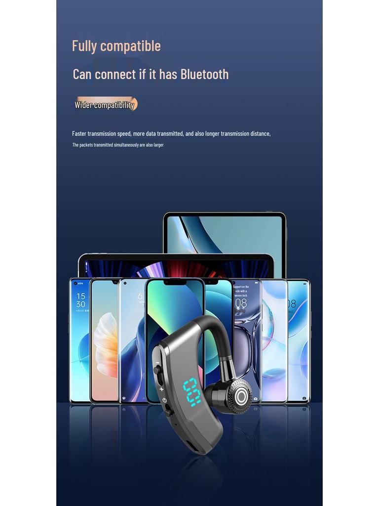 Беспроводные Bluetooth-наушники V9: Низкая задержка, Конструкция с заушинами, Длительное время работы от аккумулятора, Идеально для игр, бизнеса, спорта и использования в ушах