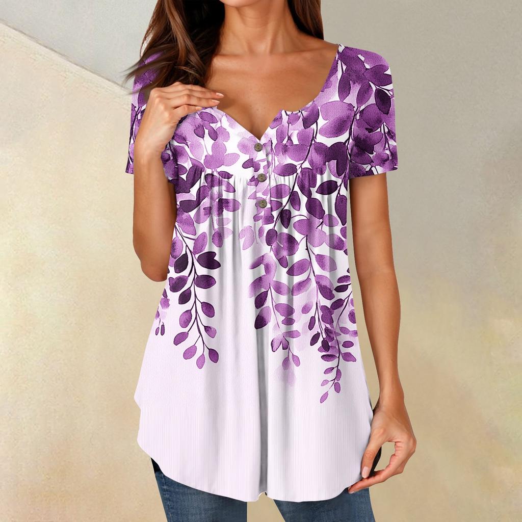Женские туники, топы, нарядные, повседневные, летние, рубашки с коротким рукавом, свободный крой, плиссированный топ в стиле бохо