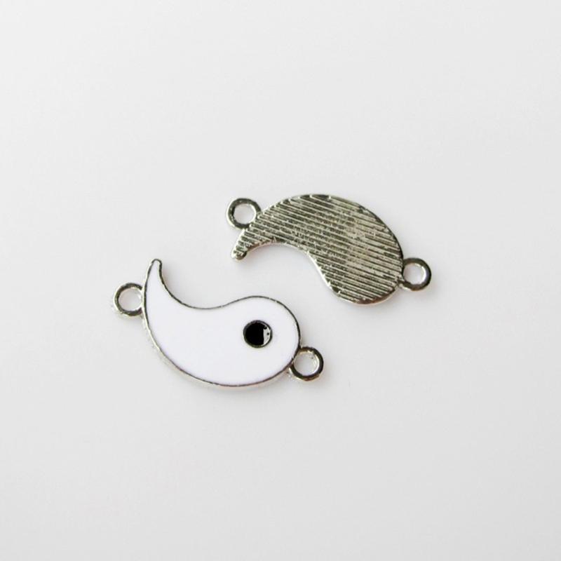 Chinese Style Accessories Black and White Drip Glaze Tai for Chi Gossip Pendant Necklace Bracelet Pendant Personality Be