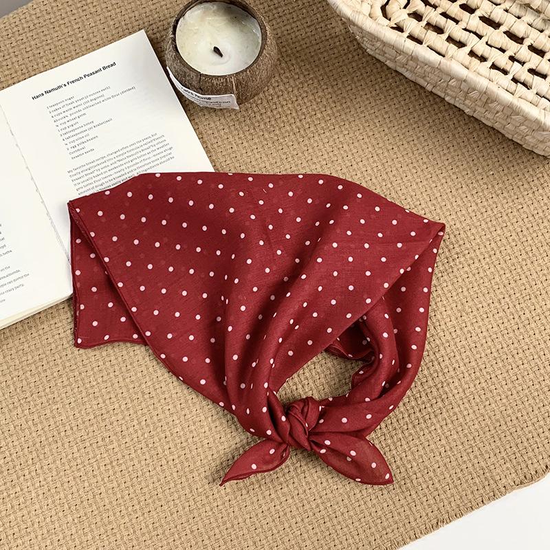 Headscarf, Silk Scarf, Square Scarf, High-end New Small Polka Dot Versatile Scarf, Multi-functional Bag Binding, Headband, Decorative Belt.