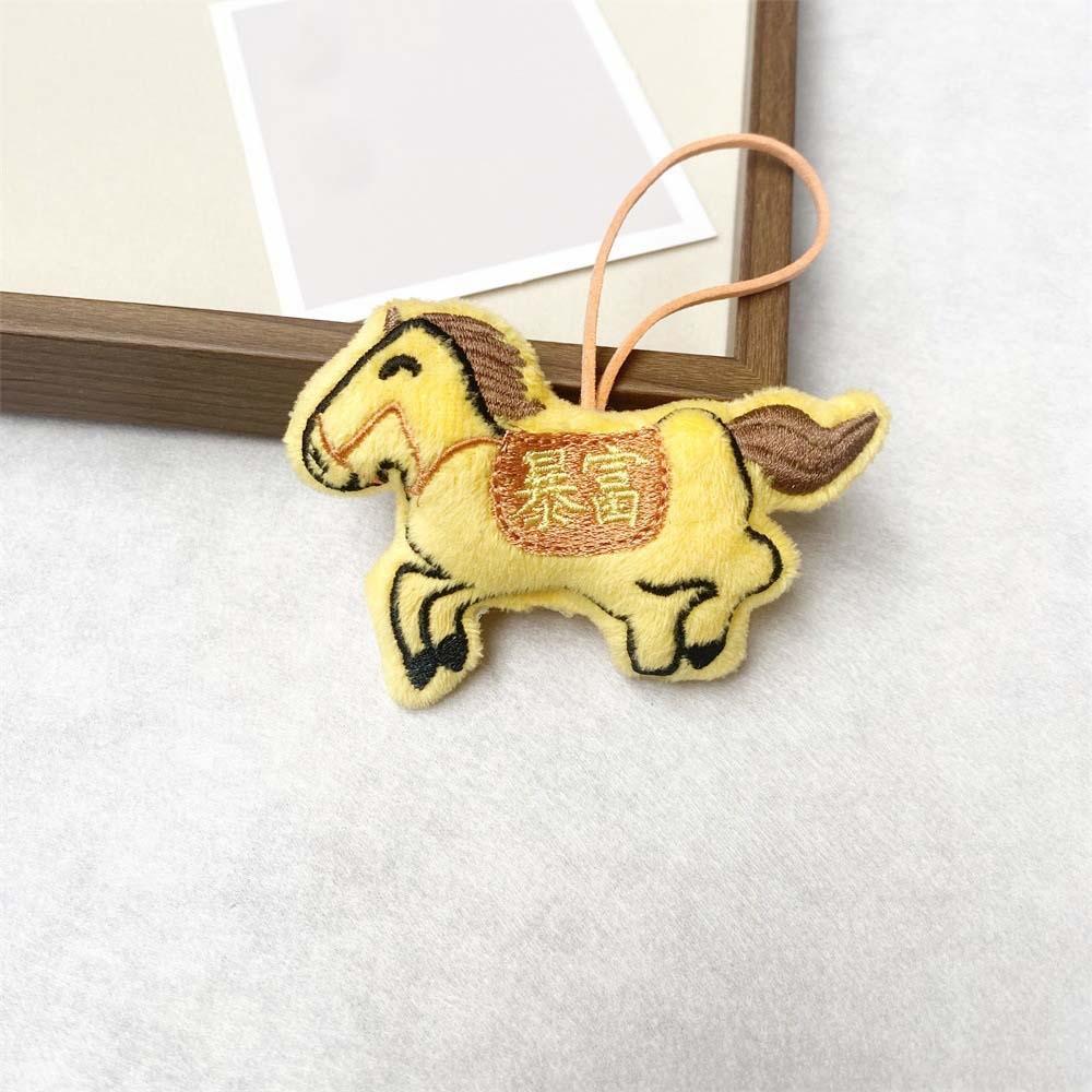 Embroidery Plush Horse Keychain Mascot Plush Horse Doll Pendant Zodiac Pony Figurine  Year of Horse