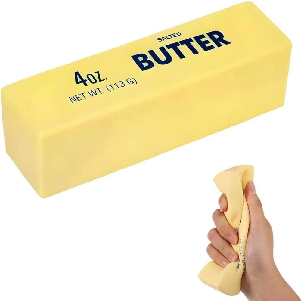 Stress Relief Pinch Toy Cheese Simulation Food Fidget Toy Butter Stick Squeeze Toy Adults