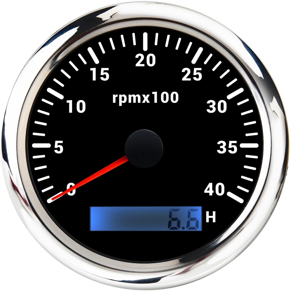 85MM Tachometer with LCD Hour Meter For Marine Boat Car RPM Gauge 8000rpm 6000rpm RPM Meter Tach Gauge 7 Colors LED Backlight