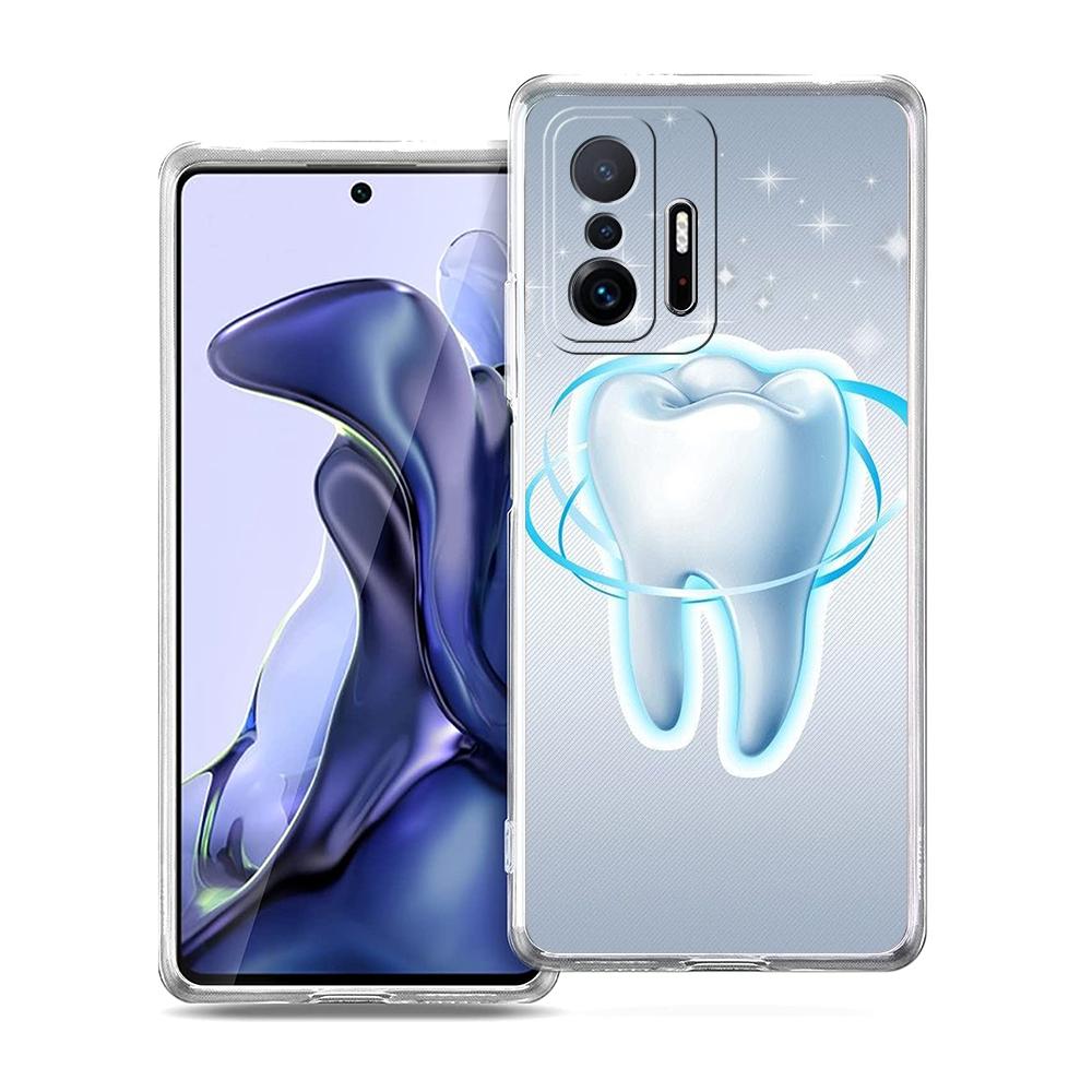Прозрачный чехол для телефона для Xiaomi Mi 14 13 12 11 Ultra 13T 12T 11T Poco X3 NFC F3 F6 Pro Lite 5G Мягкий корпус из ТПУ Стоматолог Зуб