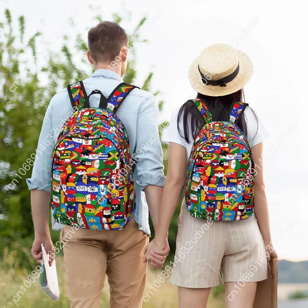 Мультяшный рюкзак Countryball Школьный портфель Страны Земля Холст Daypack Для детского сада