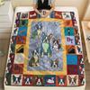 1Pc Colorful Dog Puzzle Print Flannel Blanket High Quality Warm Comfortable Cover for All Seasons Perfect for Gifts Home Decor