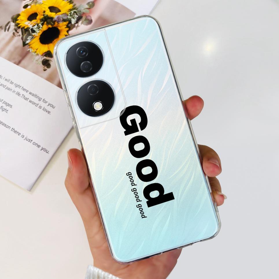 For Cover Honor X7b 5G Case For Honor X8B 4G Love Heart Women Fashion Luxury Pattern Housing Etui Huawei HonorX8b Soft Clear TPU