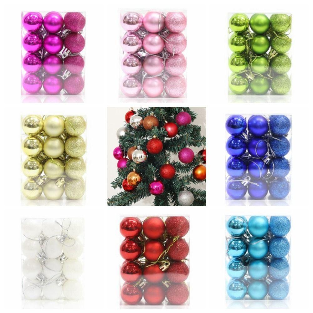 24 шт./компл. небьющиеся рождественские висячие шары блестящие елочные шары для Хэллоуина