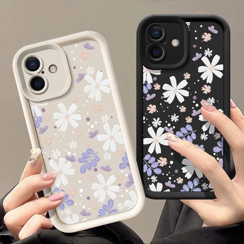 Чехол для телефона с подсолнухом и семилистной травой для iPhone 15 Pro Max 11 12 13 16 14 Plus, силиконовый противоударный чехол, защитная крышка для объектива