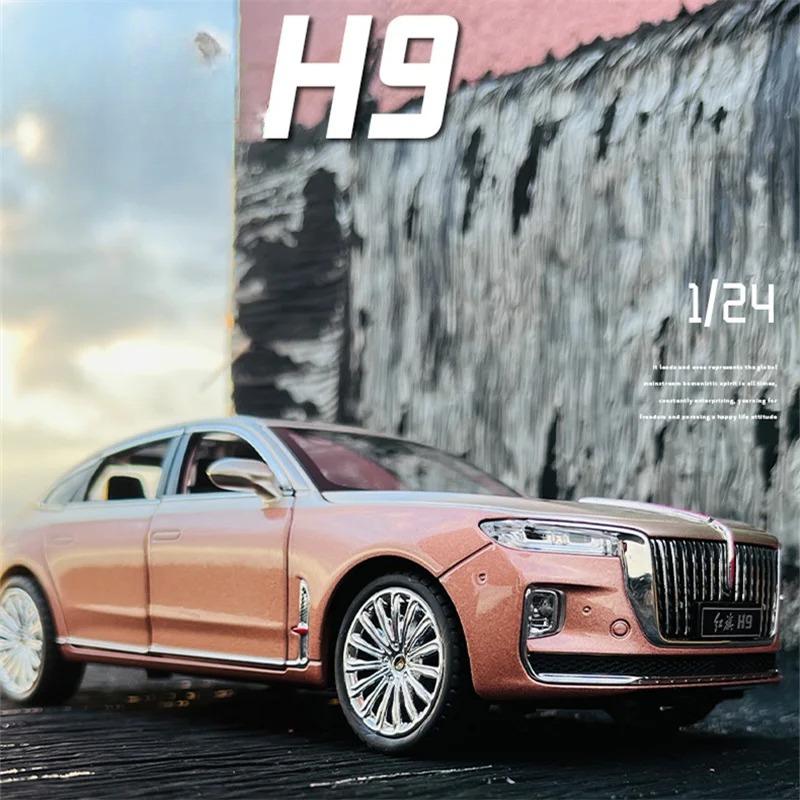 1/24 Hong Qi H9 Alloy Luxy Car Model Diecast Toy Vehicles Metal Car Model High Simulation Sound Light Collection Childrens Gifts