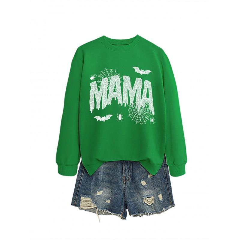 Womens Loose Fit Long Sleeve Cotton Hoodie With Lace Spider Print Fall Winter Casual Fashion Top