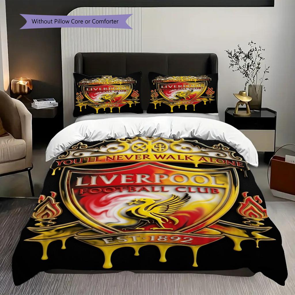 Unity Legacy Football Three-piece set (1 * duvet cover + 2 * pillowcase, without core) 2DFlat Bedding set Christmas birthday gift Soft and comfortable