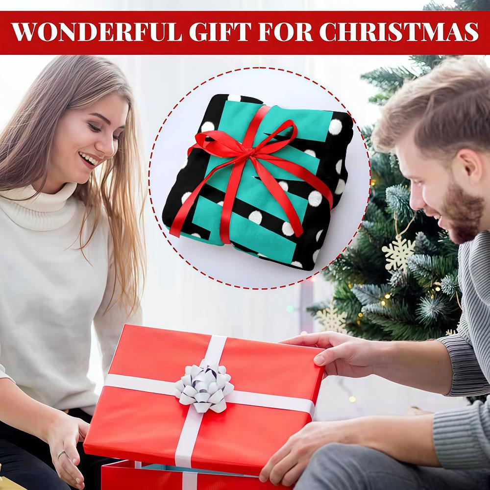 Teal Polka Dot SWAG Winter Summer Flannel Blanket Throw Fleece Soft Fuzzy Plush Cozy Fleece Blankets for Sofa Ideal Gifts