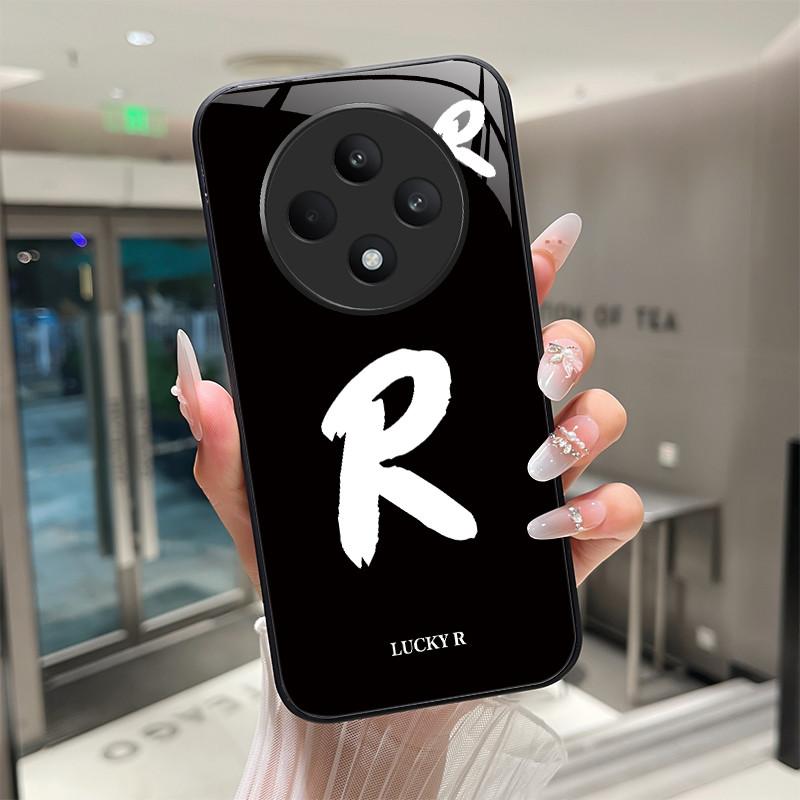 Чехол для телефона Oppo Reno12 F Чехол CPH2637 Счастливой буквой Защитный чехол для Oppo Reno 12 F FS 12F 12FS Закаленное стекло Мягкий чехол
