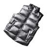 Down Cotton Shiny Vest Men 'S Lightweight Warm Stand Collar Jacket Thickened Loose Large Size Casual Vest