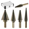 5Pcs 50 Sizes Step Drill Set Conical Carbide Drill Perforator Durable Cone Drill  Perforator Tool