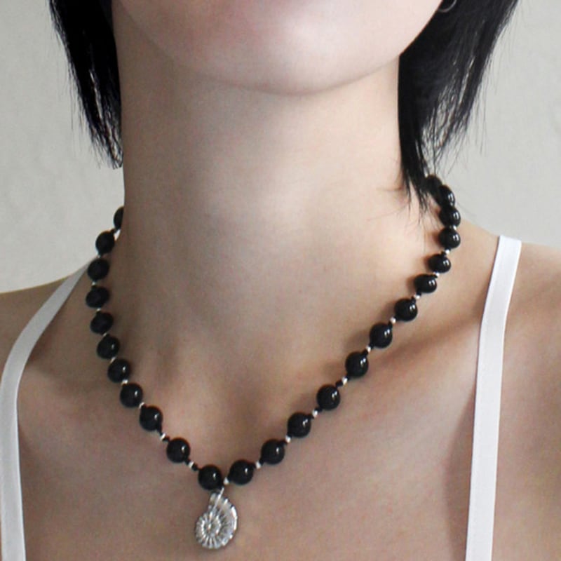 Rubati Necklace_Black Onyx Ammonite