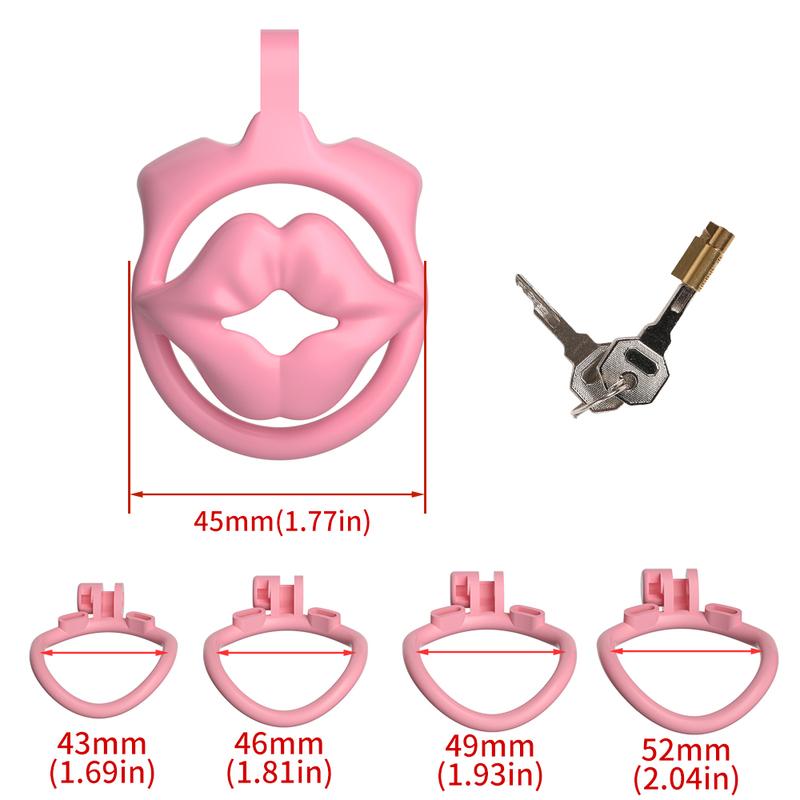 Breathable Faux Lip Chastity Cage For Men ABS Flat Comfortable Design Removable Lock Anti Masturbation Device Invisible Wear
