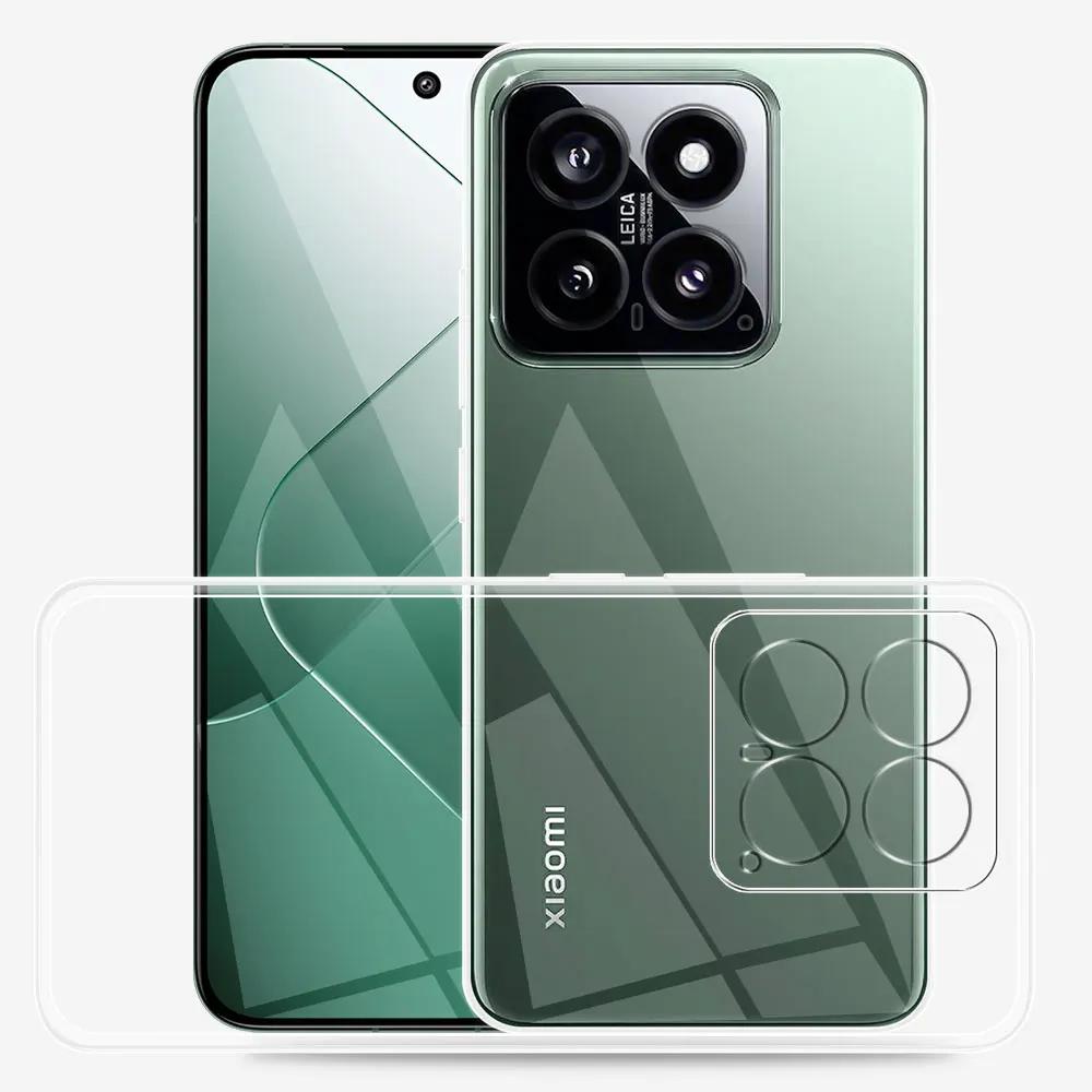 Для Xiaomi 14 Чехол Задняя крышка Прозрачный Силиконовый Мягкий ТПУ Защитный чехол Для Xiaomi 14 Pro Бампер Коке Для Xiaomi14 14Pro Фундас