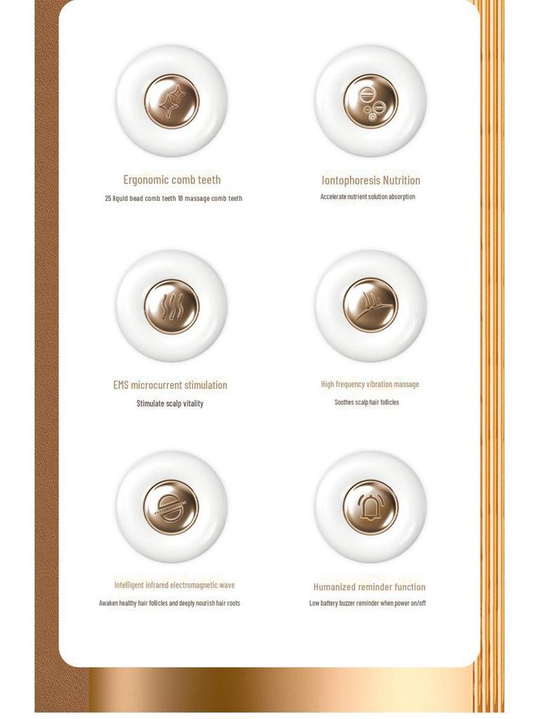 Трансграничный EMS микротоковая расческа для роста волос и массажер для кожи головы с аппликатором