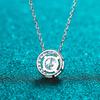 D Color 1-2 Carat Moissanite Necklace Women Round Bag Pendant Necklace 925 Sterling Silver Platinum Plated Luxury Wedding Jewelry