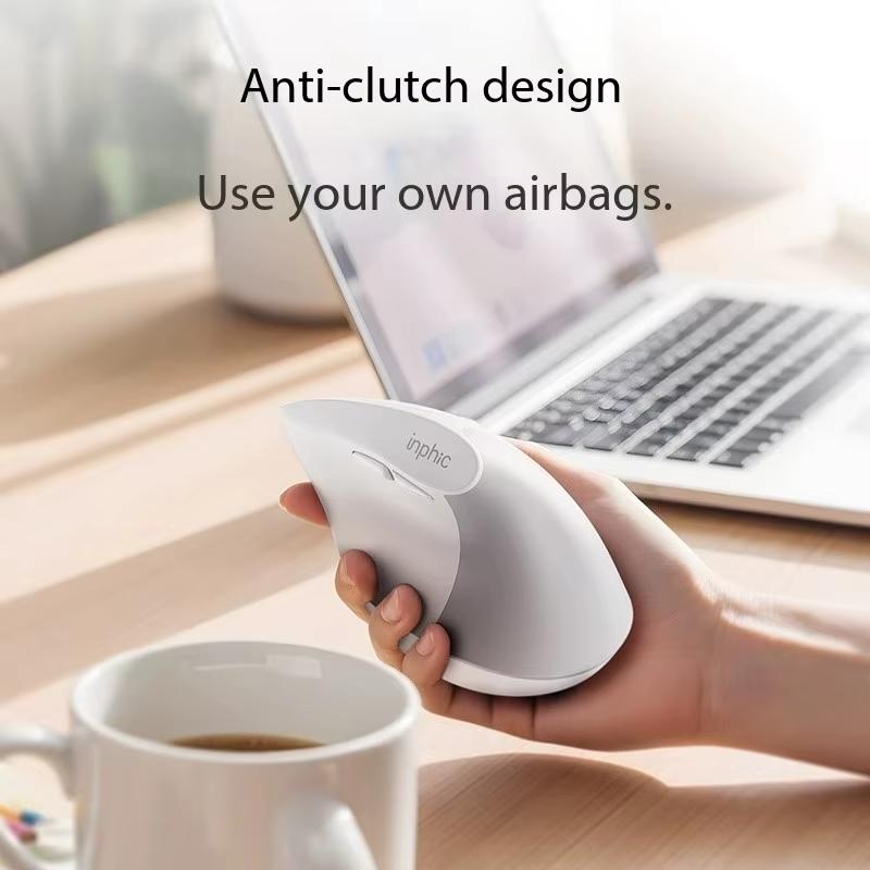 Inphic X9 Эргономичная вертикальная мышь Беспроводная зарядка Бесшумная для ноутбука Офисная для мужчин и женщин