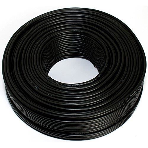 Seki 312036 Câble de Haut-Parleur 2 x 2,5 mm², 50 m Noir 312036