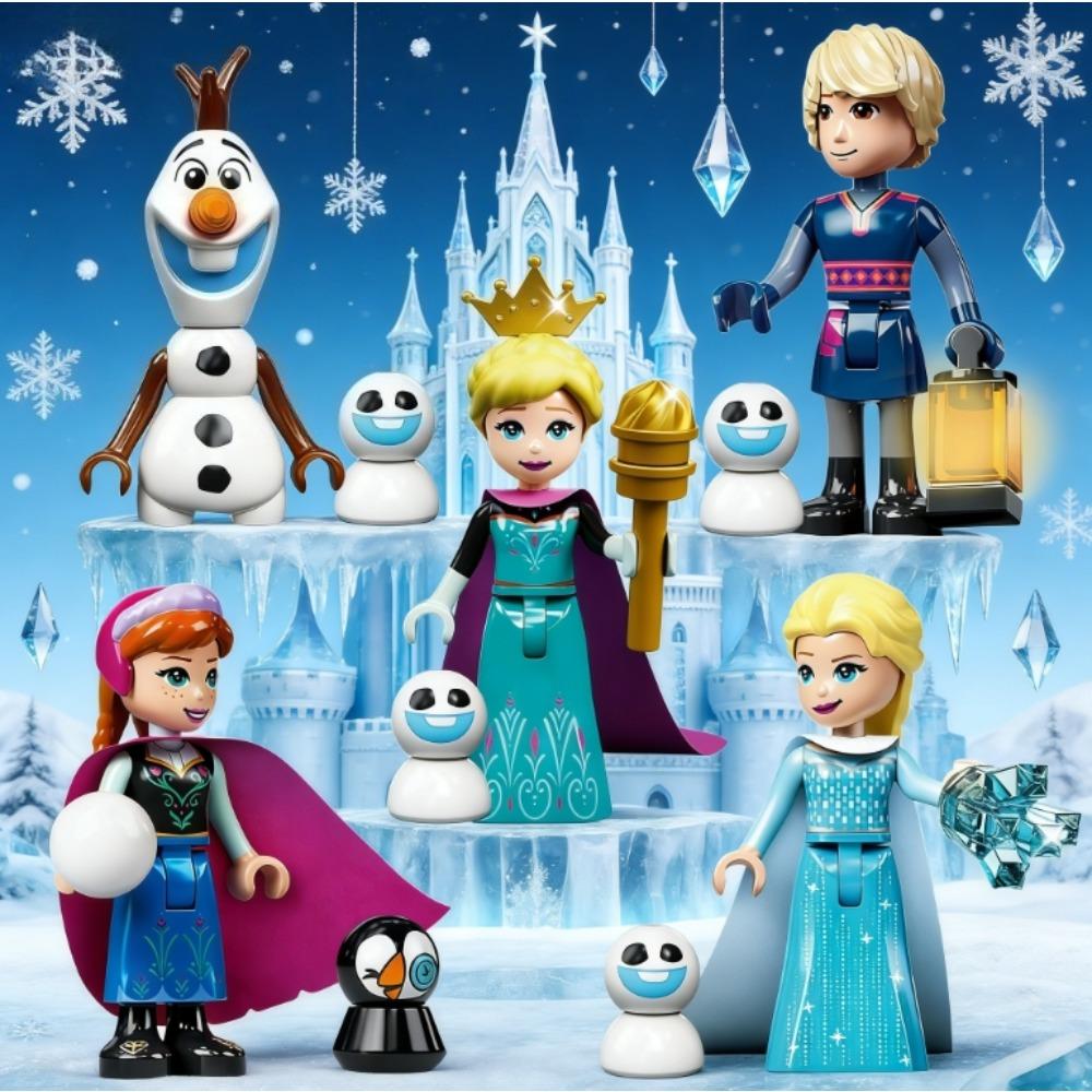 5 шт./комплект Серия FROZEN Принцесса Эльза Мини Фигма 66006-66010 Строительные Блоки Модель Игрушки, предназначенные для Детей Игрушка