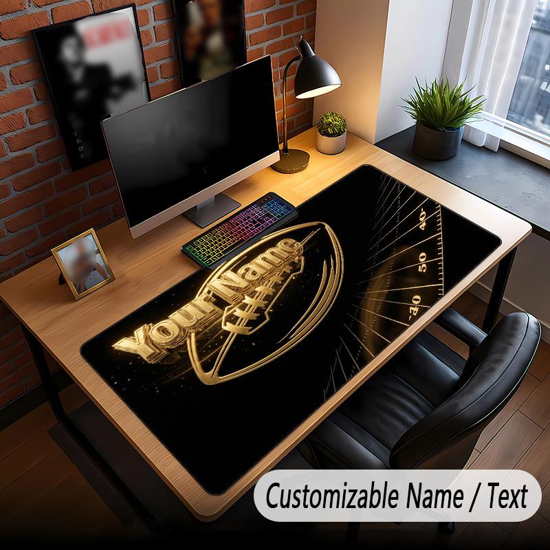 American Football Theme Custom Mouse Pad Personalized With Name Text Customized Desk Mat For Office Home Decor
